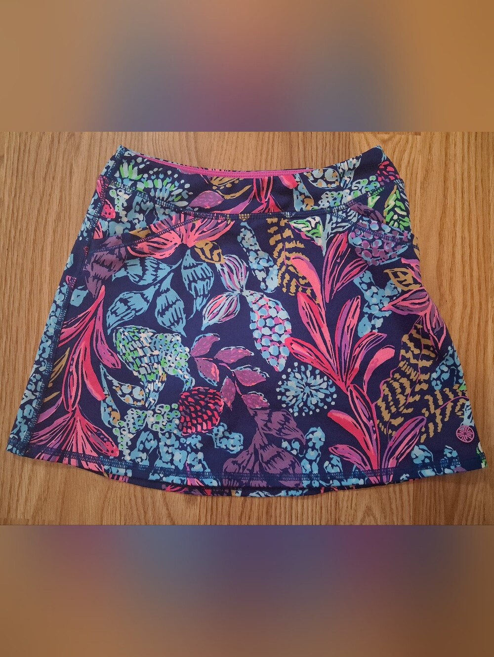 LILLY PULITZER LUXLETIC Skort "Bessie Calypso Coast" Print.  Girls.  Size M. 6-7